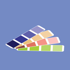 Canvas Print - 3D illustration of Pantone on blue background.