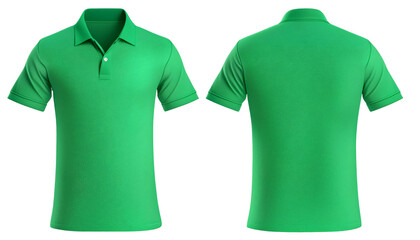 Green Polo - Shirt Mockup for Product Design - T-shirt Template for Logo Placement and Branding - Template for Company Shirt and Work Clothing - Presentation Background for Corporate Identity
