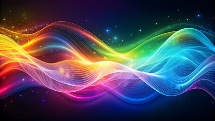 Abstract wallpaper featuring a colorful wavy particle design, particle, abstract, background, wallpaper, wavy, vibrant