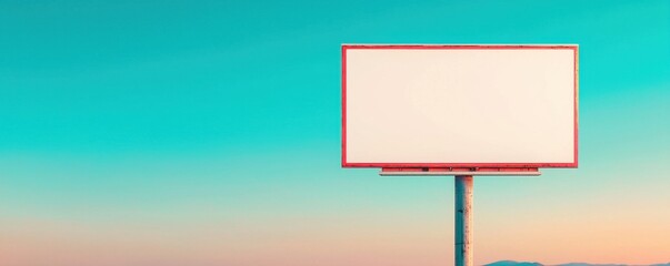 A blank billboard against a vibrant sky, perfect for advertising or promotional content. Ideal for marketing, creativity, or design themes.