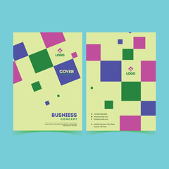 Canvas Print - Cover page or template design layout with abstract elements for business or corporate sector.