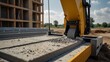 © Volgastudio - On-site house construction activities, highlighting building materials and workers