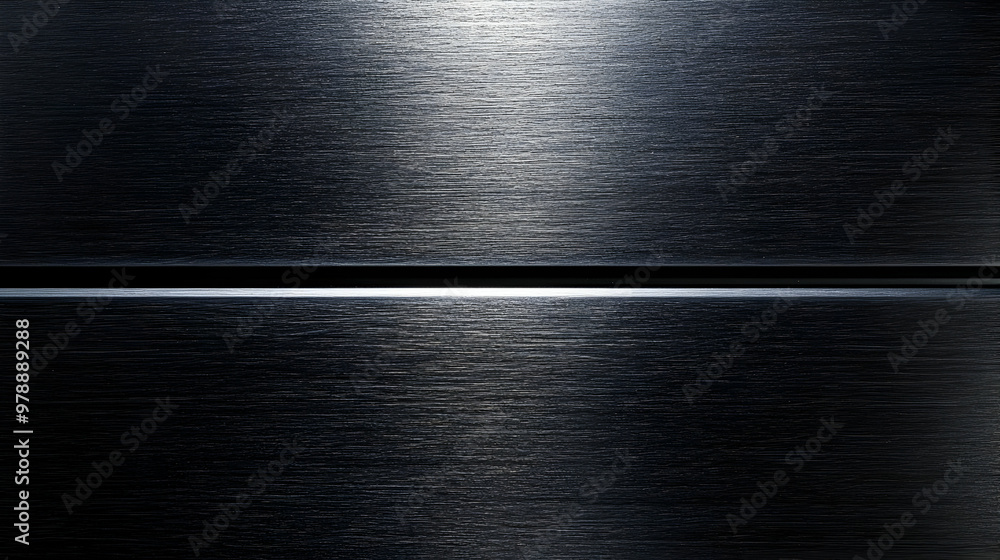 Dark Brushed Metal Texture with Horizontal Line and Light Reflection ...
