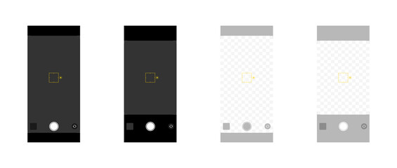 Phone camera mockup set icons. Flat style. Vector icons.