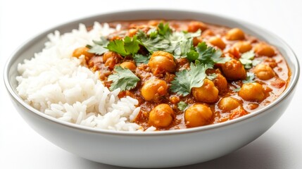 Wall Mural - A bowl of chickpea curry with soft chickpea