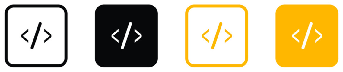 Code icon coding icons. Vector illustration.