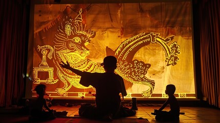 Indonesian shadow puppet performance --ar 16:9 --v 6 Job ID: aa6ddf5a-16d2-49ca-86ee-4f797810469d