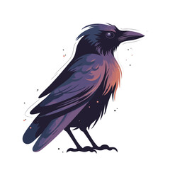 Wall Mural - crow image. cute crow isolated on white background. illustration of a crow. vector illustration.