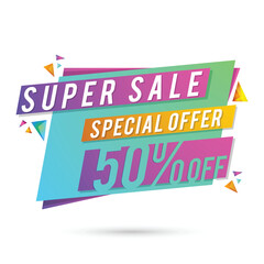 Wall Mural - super sale paper tag or banner design.