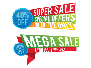 Wall Mural - sale paper tag or banner design.