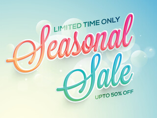 Sticker - Seasonal Sale Poster, Banner or Flyer design.