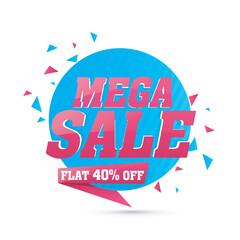 Sticker - Mega Sale Poster, Banner or Flyer design.