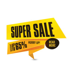 Sticker - Super Sale Tag or Ribbon design.