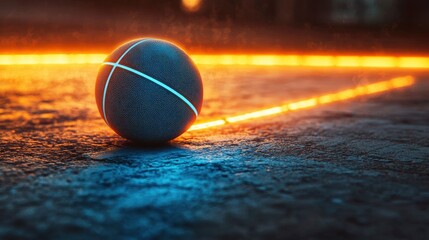 Wall Mural - Glowing Sphere on Abstract Ground