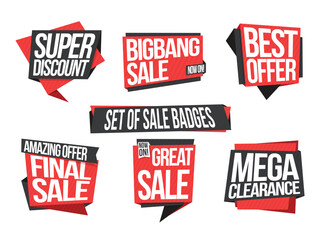 Poster - Set of creative Sale Badges or Tags.