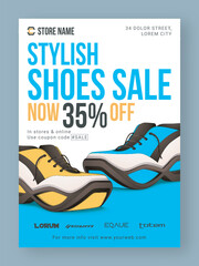 Wall Mural - shoes sale poster, banner or flyer design.