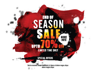 Wall Mural - end of season sale poster, banner or flyer design.
