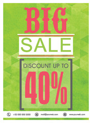 Wall Mural - big sale flyer, banner or poster design.