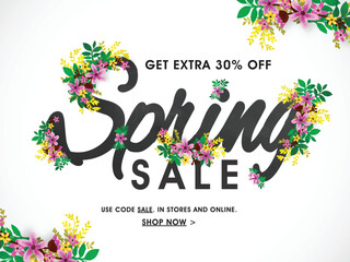Wall Mural - spring sale banner, poster or flyer design.