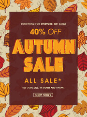 Wall Mural - autumn sale banner, poster or flyer design.