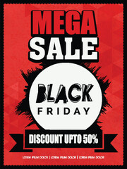 Wall Mural - Black Friday Mega Sale Flyer or Banner.