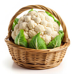 cauliflower in basketcauliflower, food, vegetable, isolated, healthy, cabbage, organic, white, green, fresh, vegetables, vegetarian, diet, agriculture, raw, ingredient, plant, leaf, eating, nutrition,