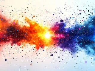 Wall Mural - Abstract Colorful Explosion with Bright Lights and Particles