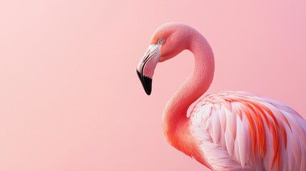 Wall Mural - Beautiful, aesthetic, minimalistic, wild photography of flamingos