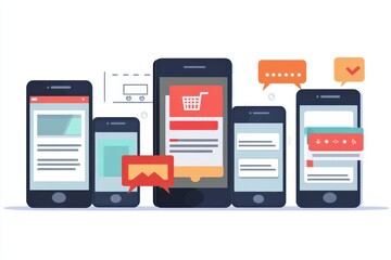 Mobile App Design  Smartphone Interface  User Interface  UX Design  Flat Illustration