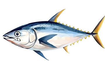 Wall Mural - Tuna fish illustration isolated on white background	