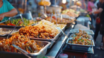 Sticker - Asian street food wallpaper