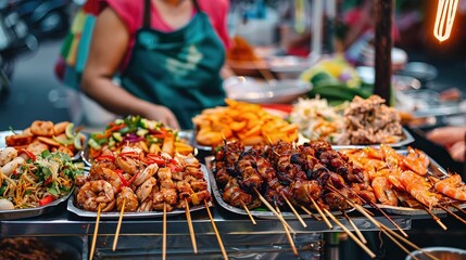 Sticker - Asian street food wallpaper