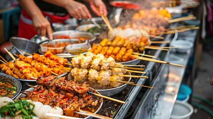 Sticker - Asian street food wallpaper