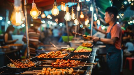 Sticker - Asian street food wallpaper