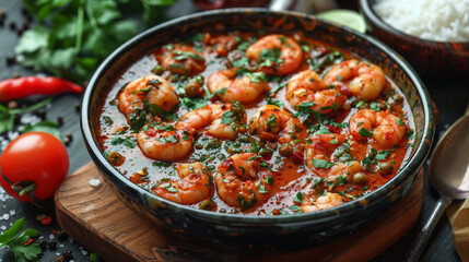 Spicy Shrimp Curry with Fresh Herbs