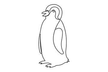 Poster - Penguin continuous one line art drawing of vector