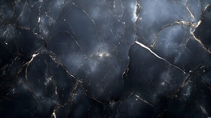 Wall Mural - Glossy black marble background with delicate gold veins flowing through it