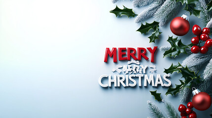 cute Santa Claus and snowman holding merry Christmas sign background and happy new year