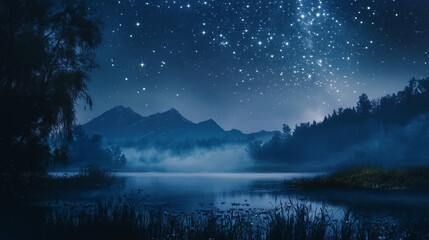 Canvas Print - background tile image of night magic sky palewave, magic