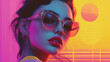 © Oksana_Latysheva - A vibrant portrait of young girl from the 80s and 90s, featuring bold neon colors. Vintage trends