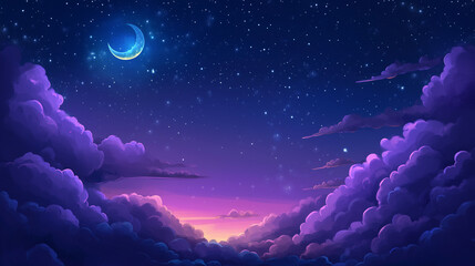 Wall Mural - background tile image of night magic sky palewave, magic