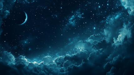 Wall Mural - background tile image of night magic sky palewave, magic
