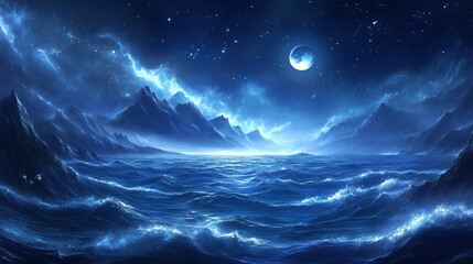 Wall Mural - background tile image of night magic sky palewave, magic