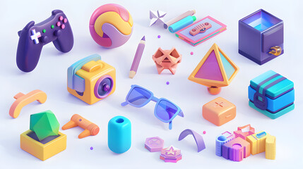 Wall Mural - Design System icon Product Design 3D cartoon
