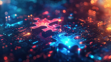 Futuristic tech-inspired abstract background, symbolizing connectivity and interoperability, Digital representation of integration concept