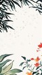 © Tung's companion - Watercolor Floral Border with Green Leaves and White Background