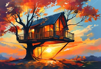 Canvas Print - treehouse