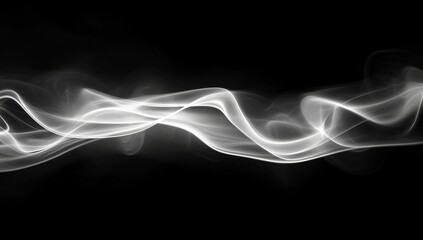 Wall Mural - Abstract white smoke on a black background