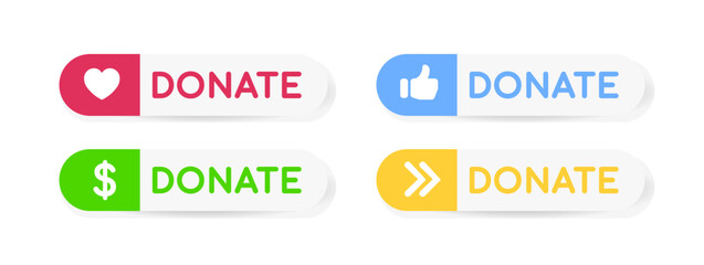 Donate set icons. Flat style. Vector icons.