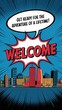 © Nemanja - Colorful Comic Book Poster with ?WELCOME? and Adventure-Themed Text